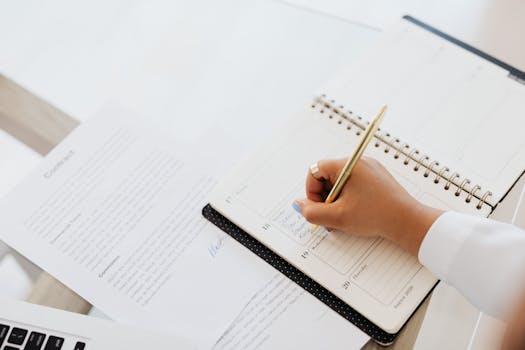 organized paperwork on a desk